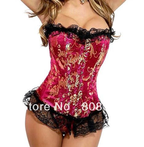 Corset Red Floral Mix